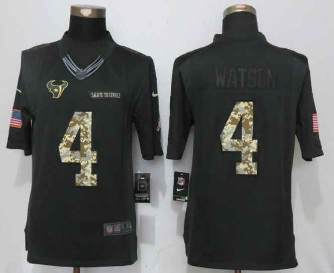 2017 NFL New Nike Houston Texans #4 Watson Anthracite Salute To Service Limited Jersey->pittsburgh steelers->NFL Jersey